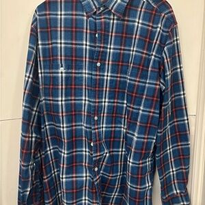 L.L. Bean Men's Blue and Red Checkered Shirt